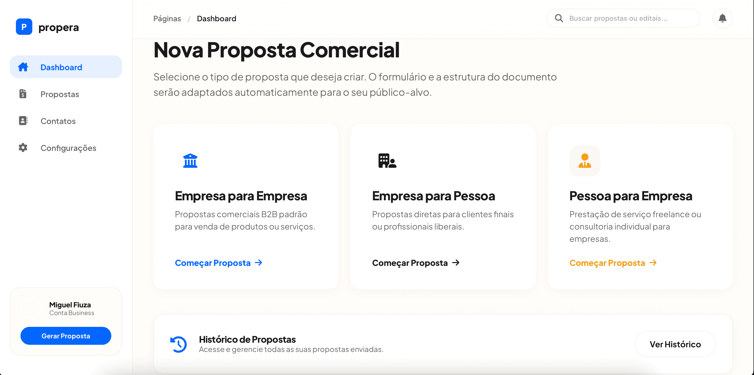 Proporai Dashboard